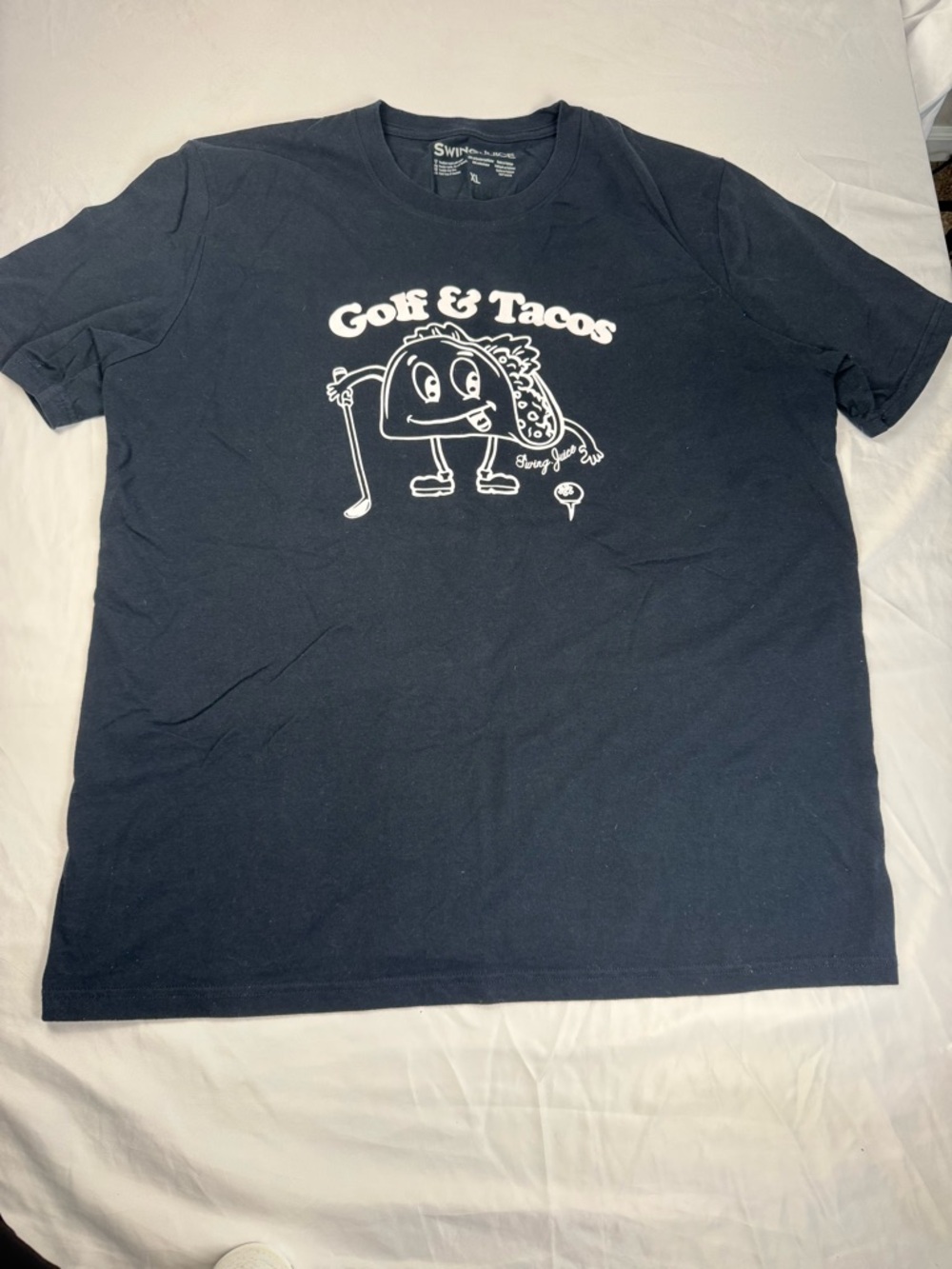 Golf & Tacos Funny Graphic T Shirt XL‎ Black SwingJuice Golf Tee Men's XL